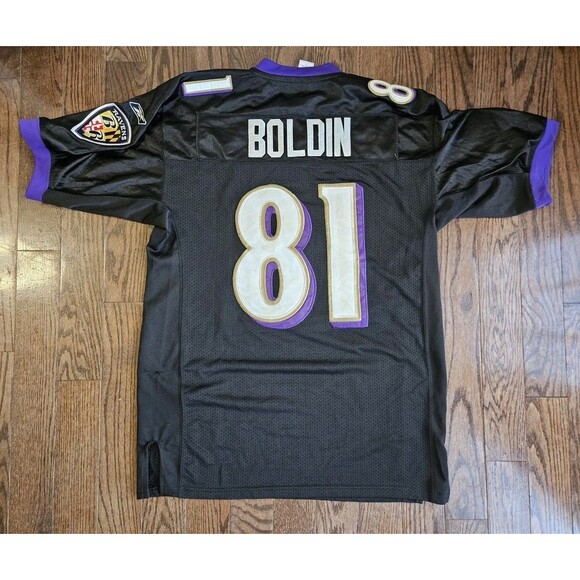 Baltimore Ravens Anquan Boldin Jersey #81 Men's 50 NFL Reebok On Field Stitched - Picture 2 of 11